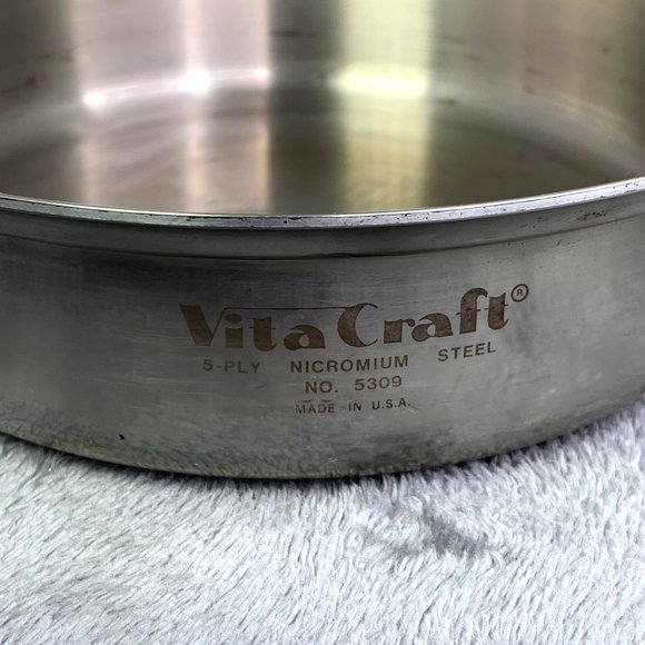 Vita Craft Skillet with Lid 8.5" Saucepan 5309 Nicromium Steel USA - Picture 3 of 4